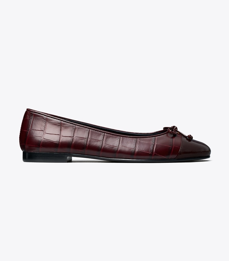 Tory Burch designer flats Cap-Toe Ballet in BORDEAUX side