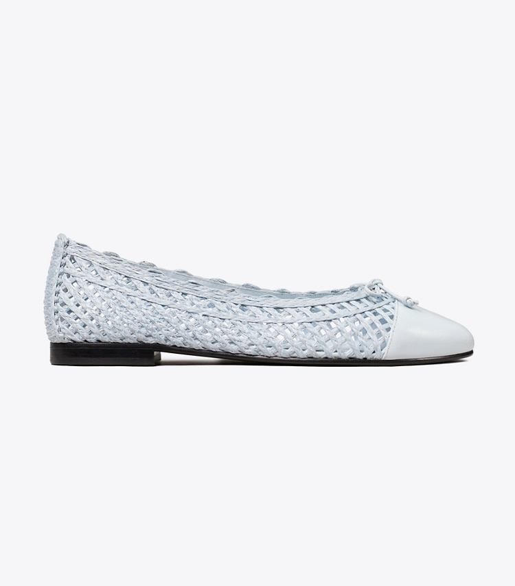 Tory Burch designer flats Cap-Toe Ballet in LIGHT BLUE / LIGHT BLUE side