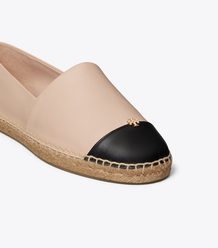 Tory Burch designer エスパドリーユ キャップトゥ エスパドリーユ ワイド in ROSE PINK / PERFECT BLACK ディテール