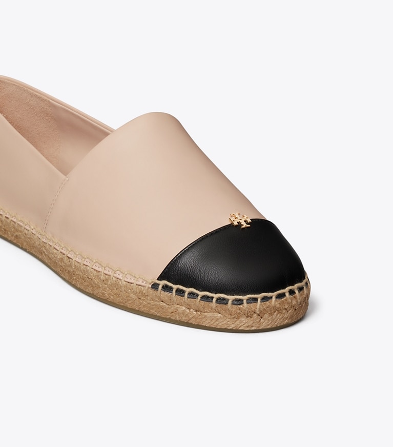 Tory Burch designer エスパドリーユ キャップトゥ エスパドリーユ ワイド in ROSE PINK / PERFECT BLACK ディテール