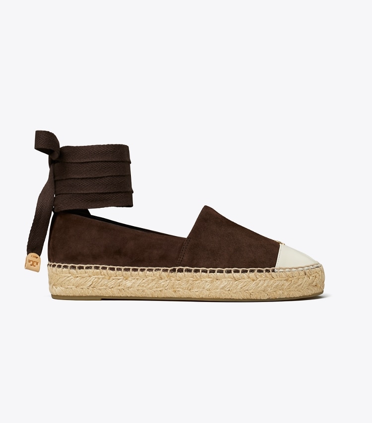 Tory Burch designer espadrilles Cap-Toe Espadrille in DARK COCOA / CERAMIC TAUPE side