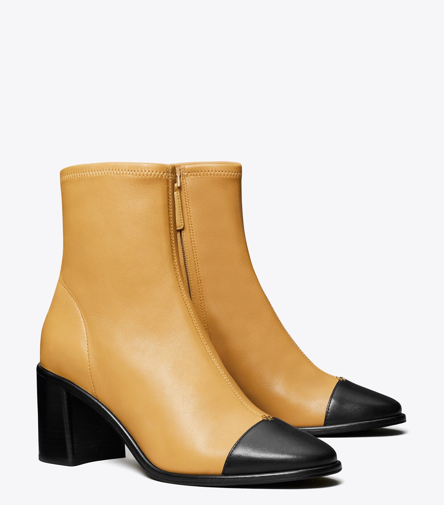 Cap-Toe Heeled Ankle Boot