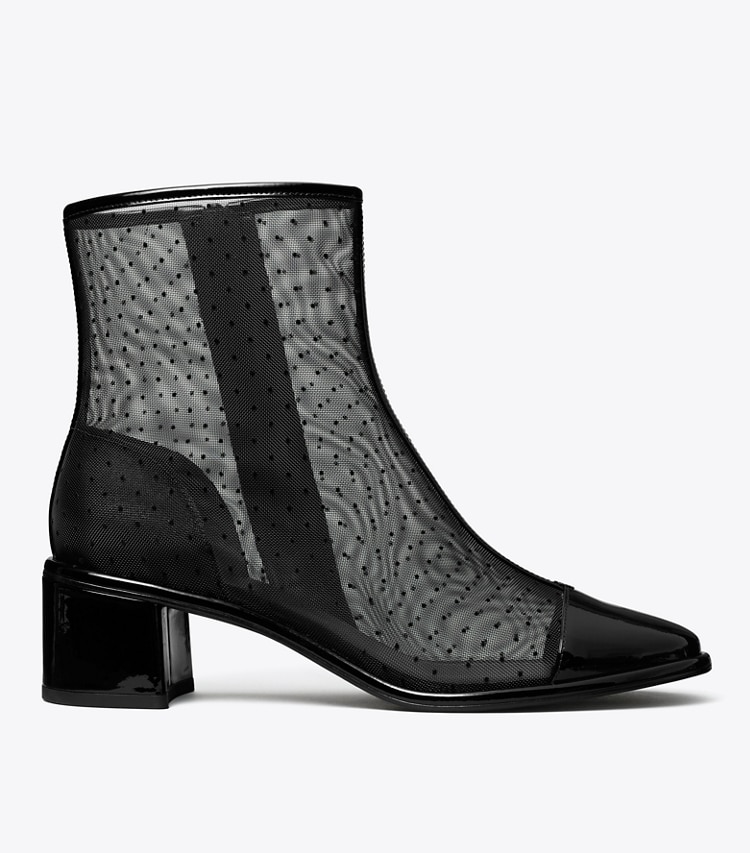 Tory Burch designer ankle boots Cap-Toe Low Heeled Ankle Boot in NERO / PERFECT BLACK side