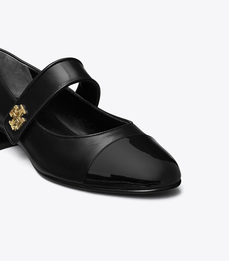 Tory Burch designer フラット キャップトゥ メリージェーン ワイド in Perfect Black / Perfect Black ディテール