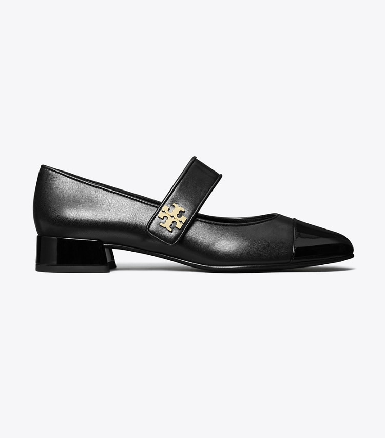 Tory Burch designer フラット キャップトゥ メリージェーン ワイド in Perfect Black / Perfect Black side