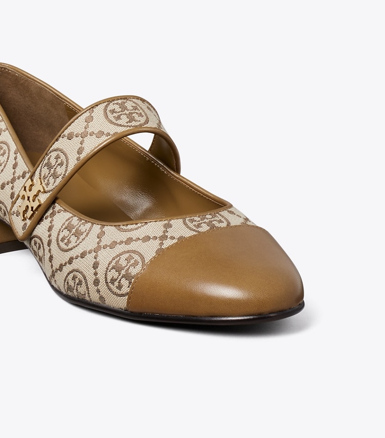 Tory Burch designer フラット キャップトゥ メリージェーン in HAZEL T MONOGRAM ディテール