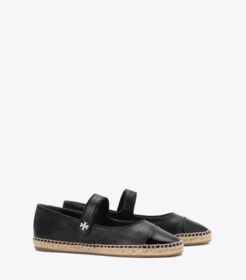 新品未使用 保存袋付き TORY BURCH キャップトゥメリージェーン24.5 キャップトゥ メリージェーン エスパドリーユ: レディース