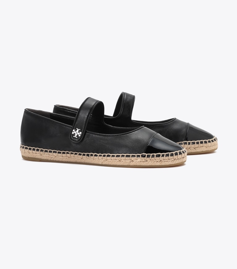 Tory Burch designer エスパドリーユ キャップトゥ メリージェーン エスパドリーユ in PERFECT BLACK / PERFECT BLACK angle