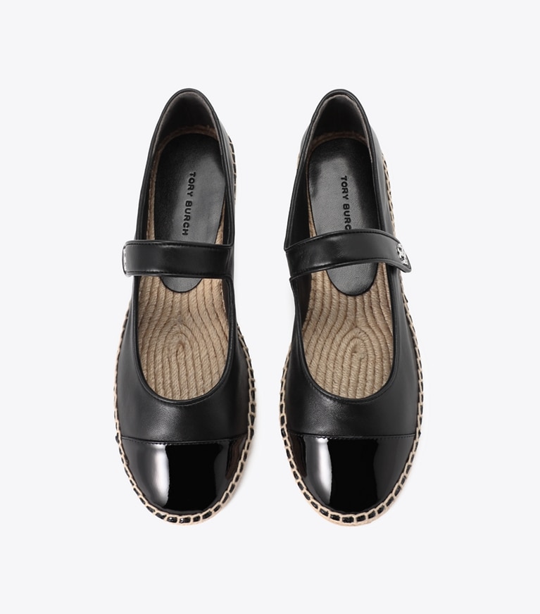 Tory Burch designer エスパドリーユ キャップトゥ メリージェーン エスパドリーユ in PERFECT BLACK / PERFECT BLACK オーバーヘッド