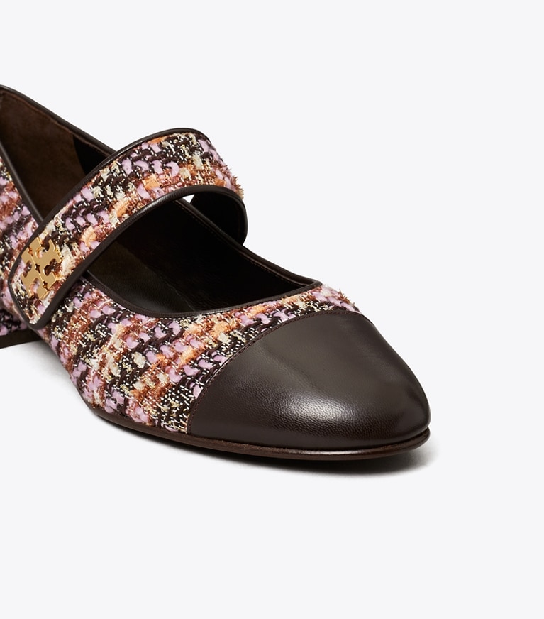 Tory Burch designer フラット キャップトゥ メリージェーン ヒールバレエ ワイド in ROSA / JOHN COCO angle