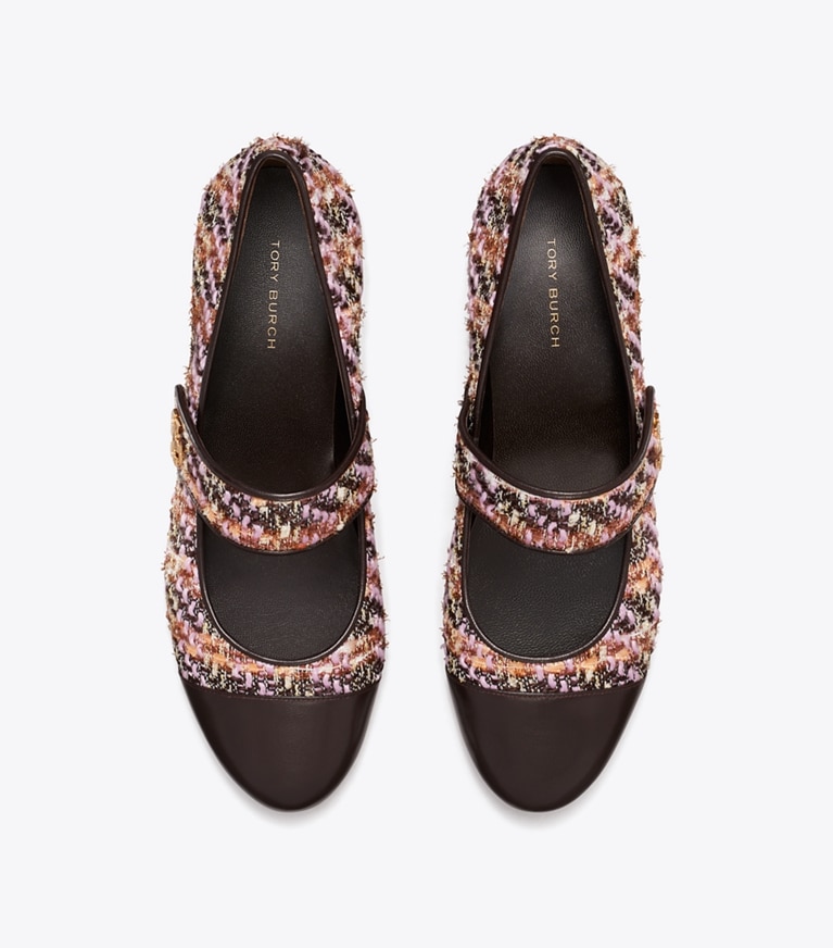 Tory Burch designer フラット キャップトゥ メリージェーン ヒールバレエ ワイド in ROSA / JOHN COCO angle