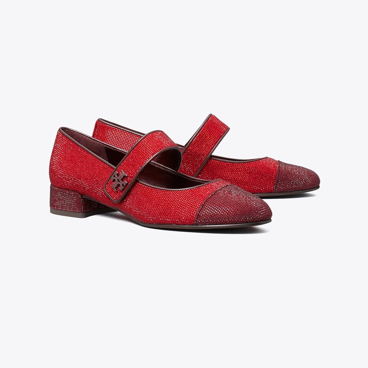 Cap-Toe Mary Jane Pavé Heeled Ballet: Women's Shoes | Flats