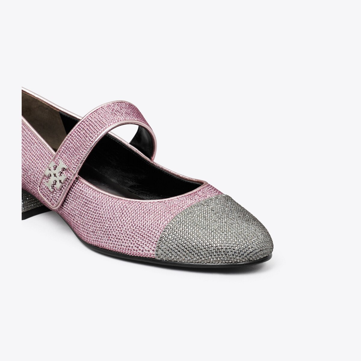 Cap-Toe Mary Jane Pavé Heeled Ballet: Women's Shoes | Flats