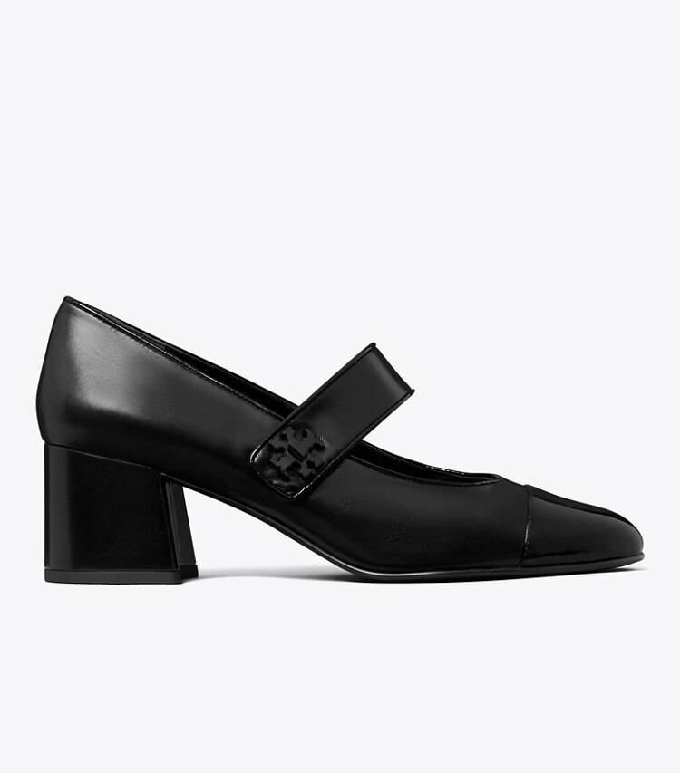 Tory Burch designer ヒール キャップトゥ メリージェーン パンプス in PERFECT BLACK / PERFECT BLACK side