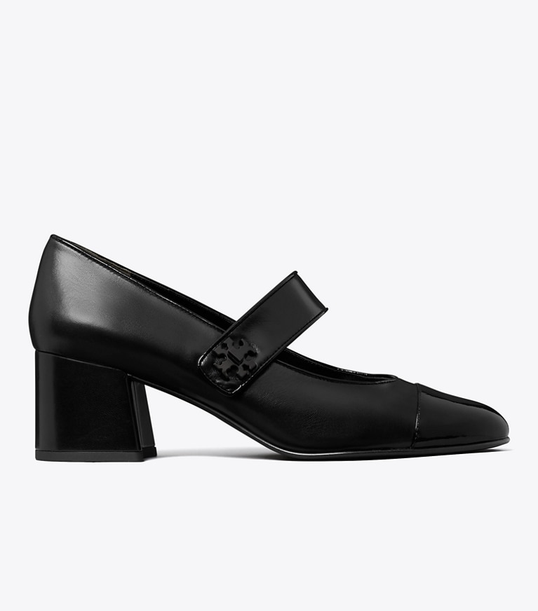 Tory Burch designer ヒール キャップトゥ メリージェーン パンプス in PERFECT BLACK / PERFECT BLACK side