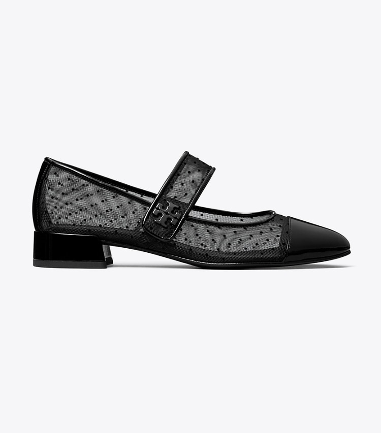 Tory Burch designer flats Cap-Toe Mary Jane in NERO / PERFECT BLACK side
