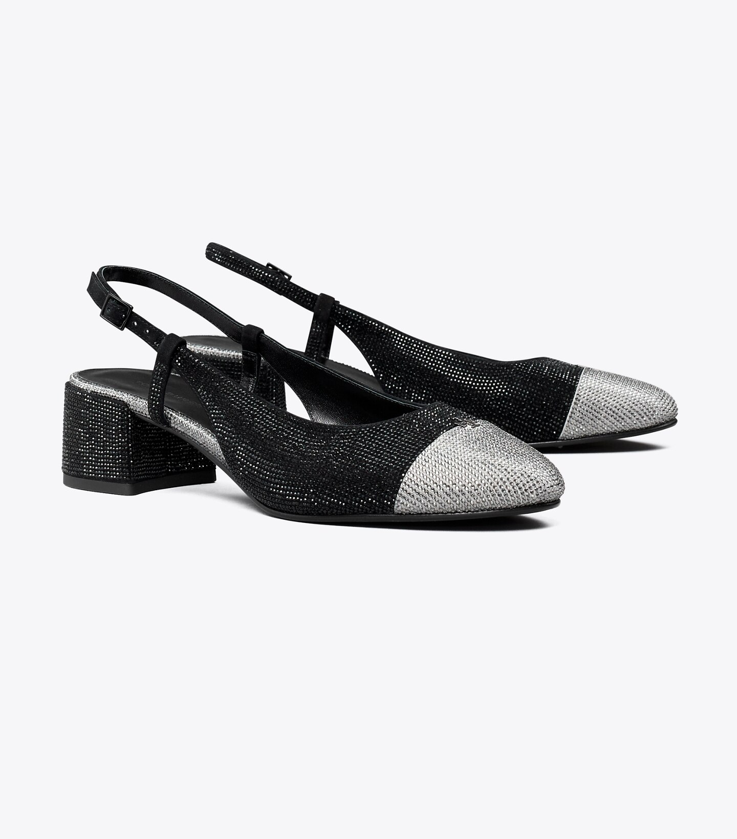Cap-Toe Pavé Slingback