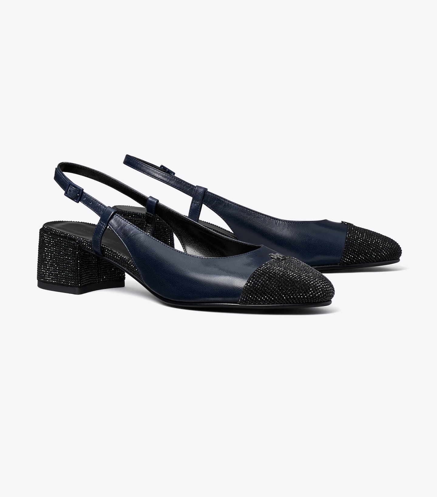 Cap-Toe Pavé Slingback Pump