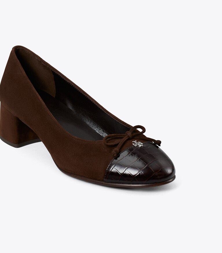 Tory Burch designer escarpins Cap-Toe Pump in DARK COCOA / DARK COCOA informations