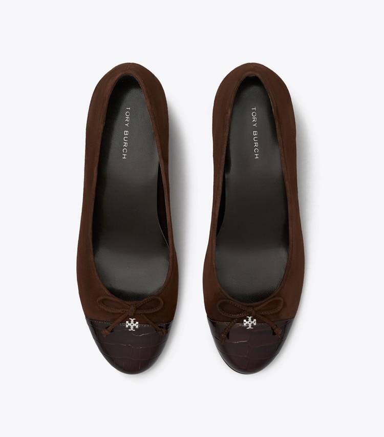 Tory Burch designer escarpins Cap-Toe Pump in DARK COCOA / DARK COCOA dessus
