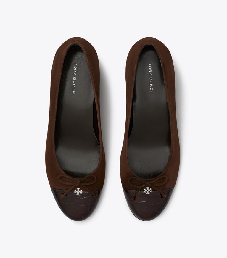 Tory Burch designer escarpins Cap-Toe Pump in DARK COCOA / DARK COCOA dessus