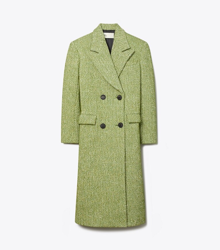 Tory Burch designer cappotti Cappotto oversize in twill in Green Irregular Twill Coating front