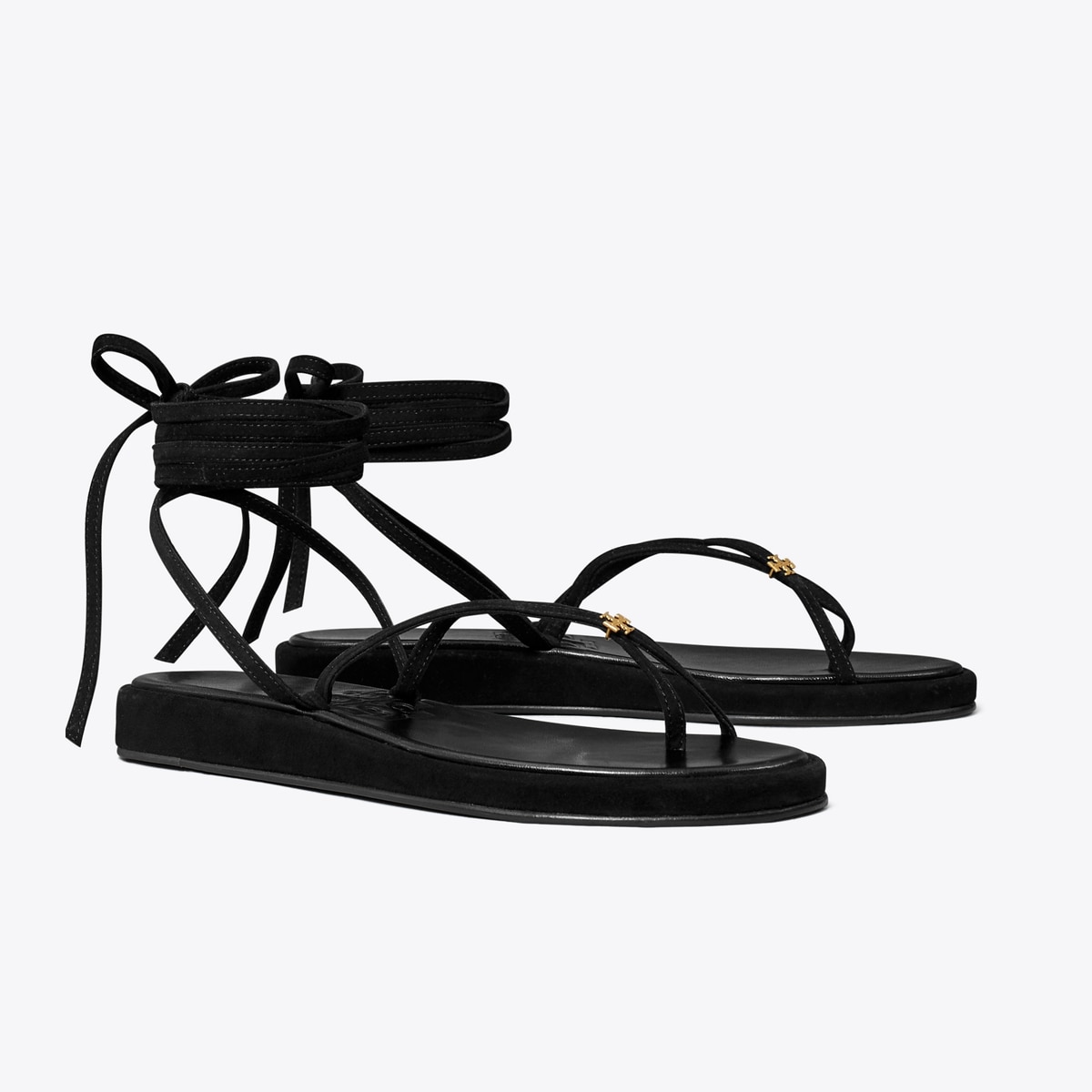 サンダル・ミュール Tory Burch FW25 Black suede Capri sandals (169841 001) Capri Ankle Wrap Sandal: Women's Designer Sandals | Tory Burch