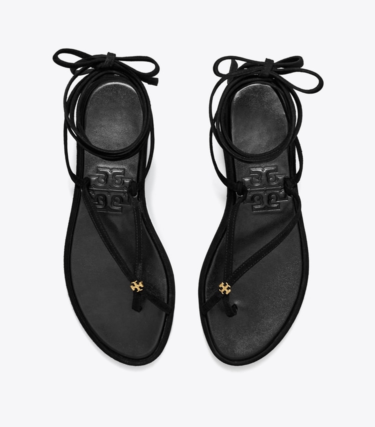 Tory Burch designer sandals Capri Ankle Wrap Sandal in BLACK overhead