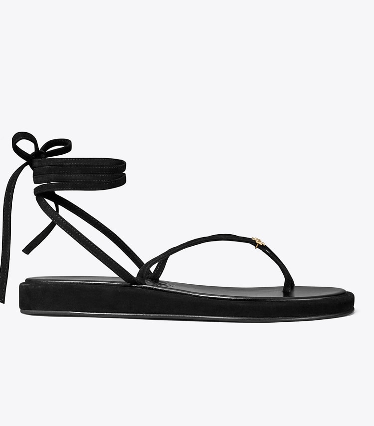 Tory Burch designer sandals Capri Ankle Wrap Sandal in BLACK side