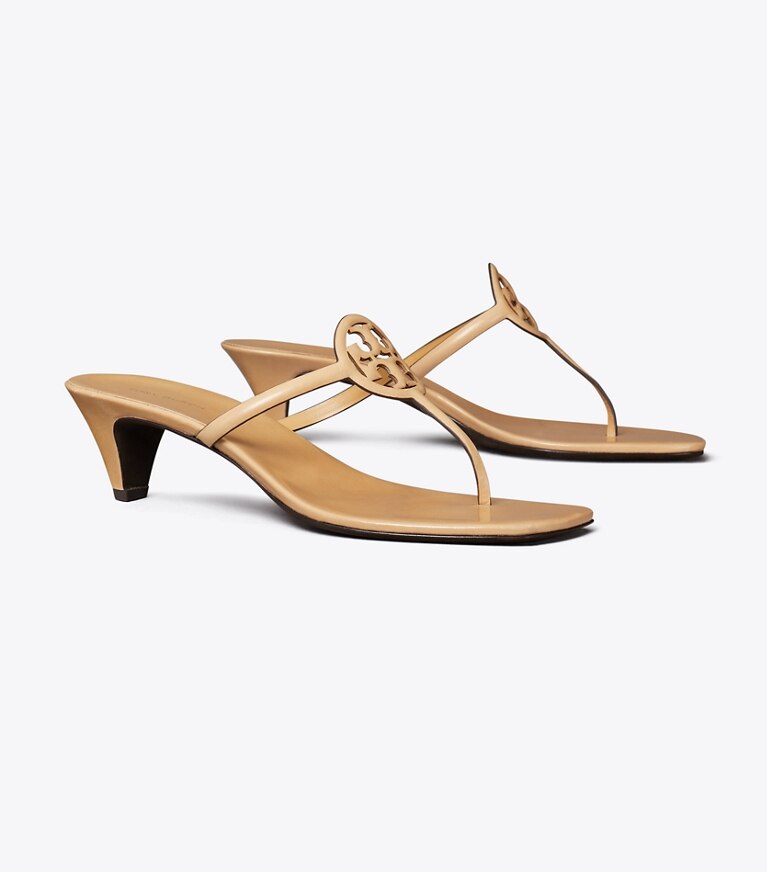 Tory Burch diseñador sandalias Capri con tacón Miller en HONEYCOMB TAN / HONEYCOMB TAN ángulo