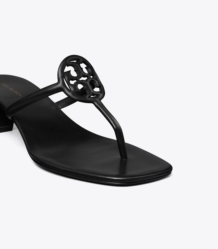 Tory Burch diseñador sandalias Capri con tacón Miller en PERFECT BLACK / PERFECT BLACK detalle