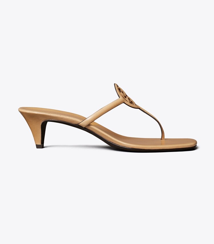 Tory Burch diseñador sandalias Capri con tacón Miller en HONEYCOMB TAN / HONEYCOMB TAN lateral