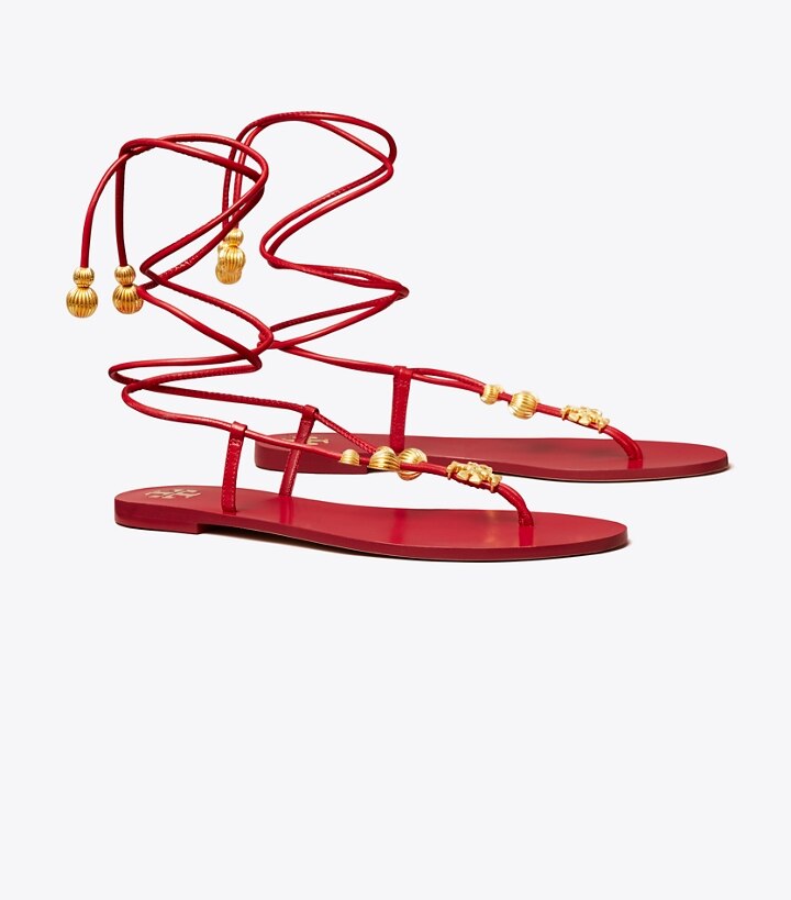 Capri Flat Lace Up Sandal: Women's Designer Sandals | Tory Burch
