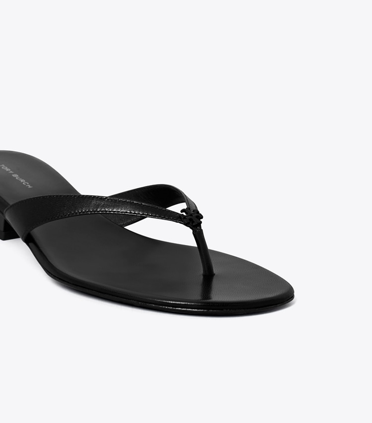 Tory Burch designer sandals Capri Low-Heel Sandal in PERFECT BLACK detail
