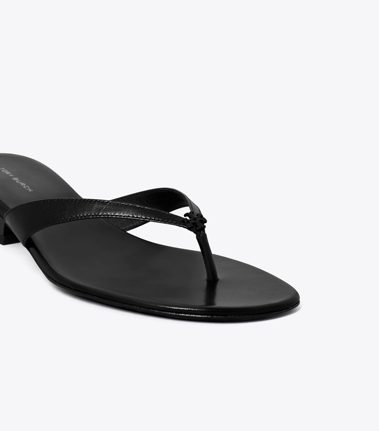 Tory Burch designer sandals Capri Low-Heel Sandal in PERFECT BLACK angle