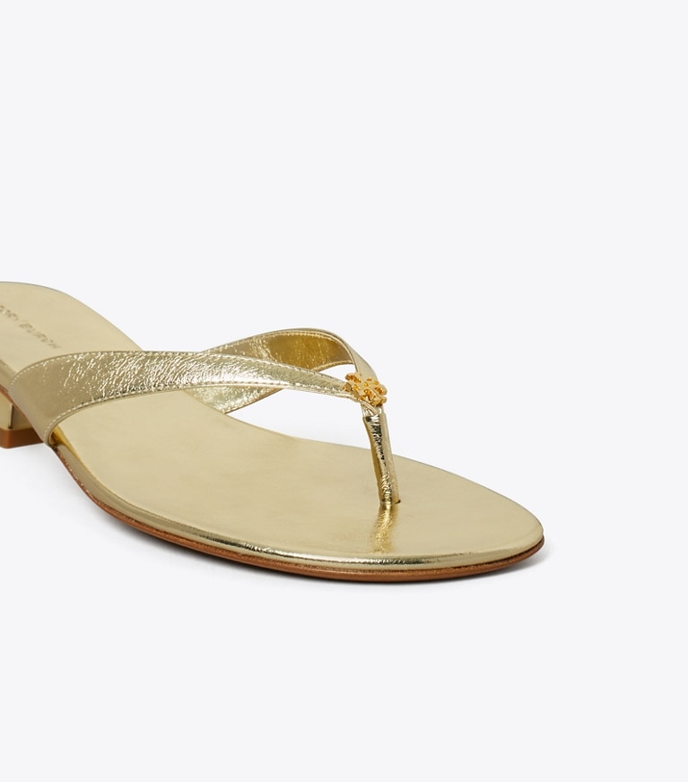 Tory Burch designer sandals Capri Low-Heel Sandal in GOLD angle