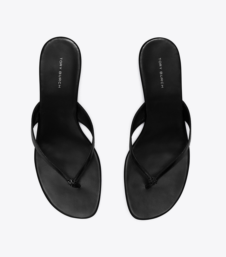 Tory Burch designer sandals Capri Low-Heel Sandal in PERFECT BLACK overhead