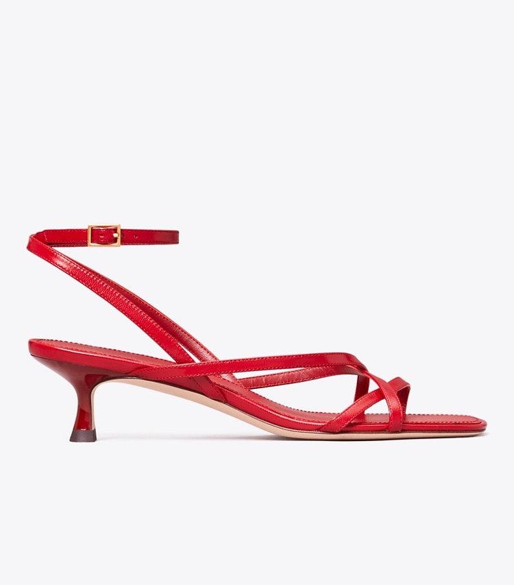 Tory Burch designer sandals Capri Low Heel Sandal in TORY RED side