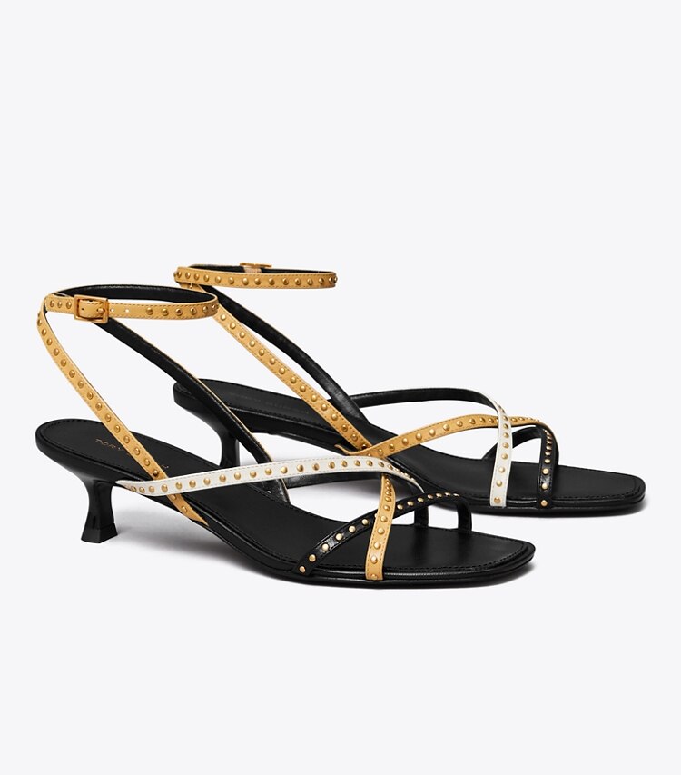 Black and best sale gold designer sandals