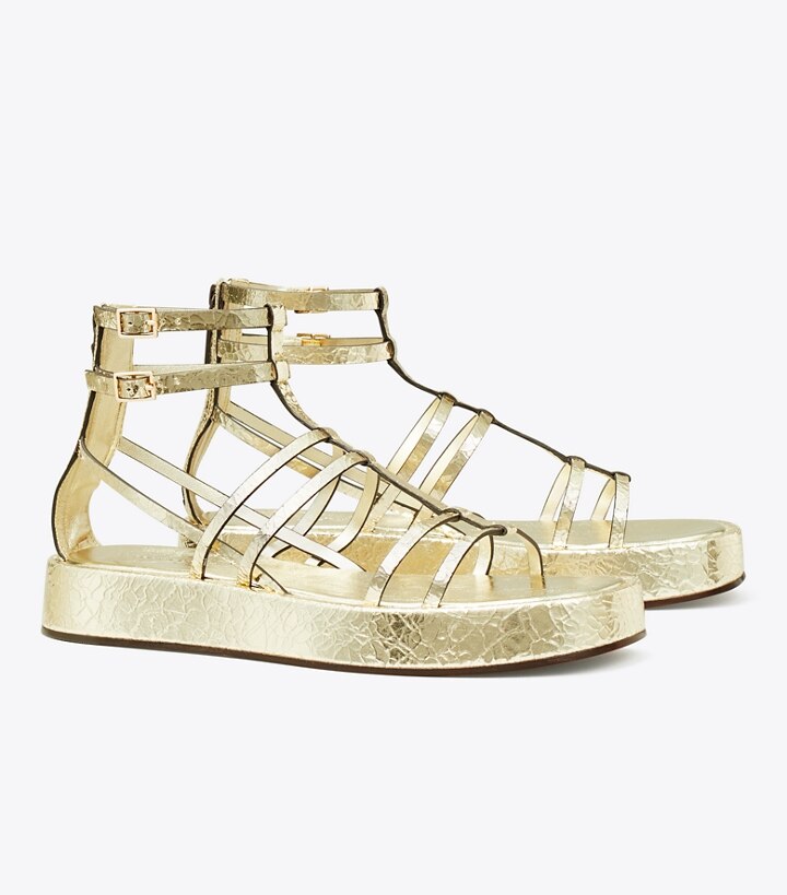 Capri Metallic Platform Gladiator Sandal: Women's Designer Sandals ...