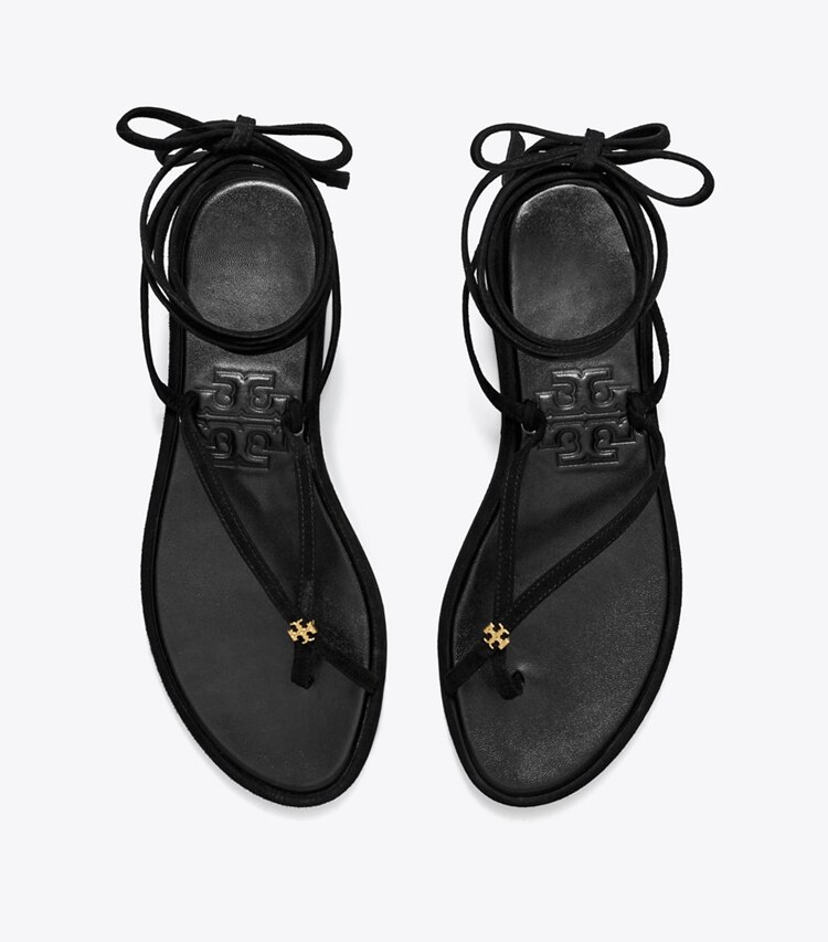 Tory Burch designer sandalen Capri Sandale mit Fesselbändern in BLACK von oben