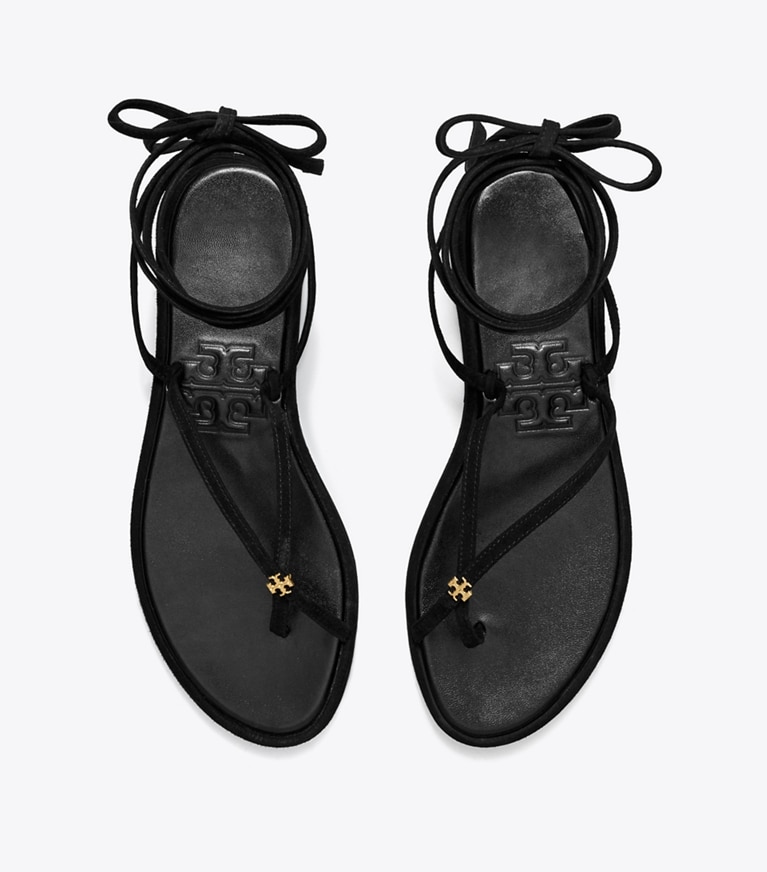 Tory Burch designer sandalen Capri Sandale mit Fesselbändern in BLACK angle