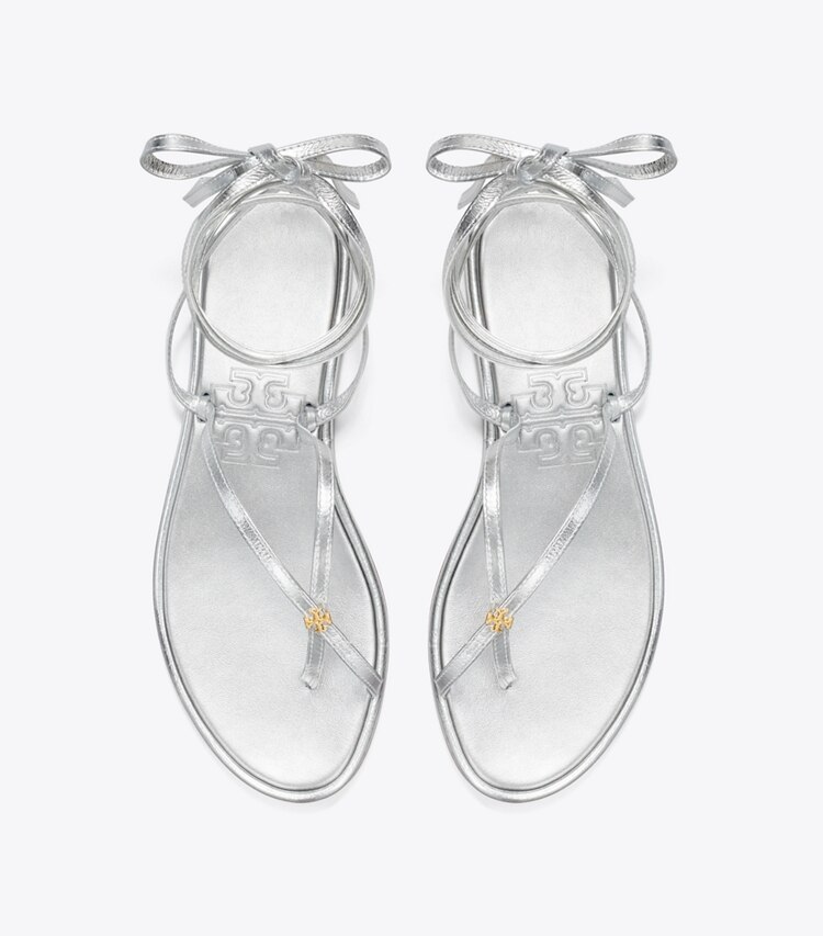 Tory Burch designer sandalen Capri Sandale mit Fesselbändern in SILVER von oben