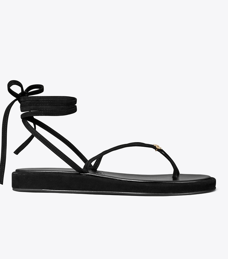 Tory Burch designer sandalen Capri Sandale mit Fesselbändern in BLACK angle