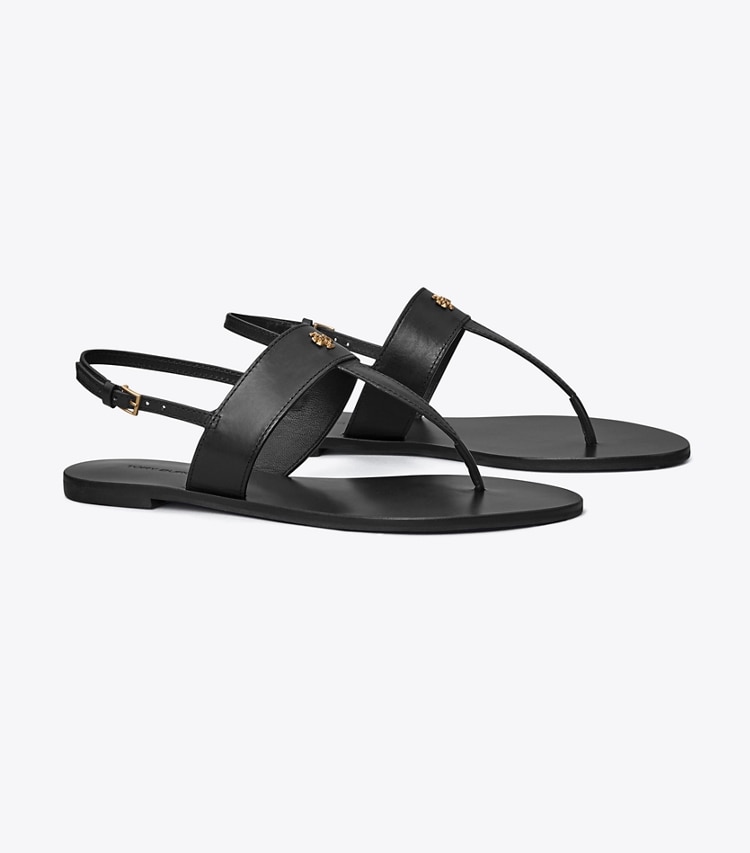 Tory Burch designer sandals Capri Thong Sandal in PERFECT BLACK angle