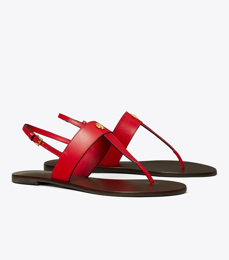 Tory Burch designer sandals Capri Thong Sandal in TORY RED angle