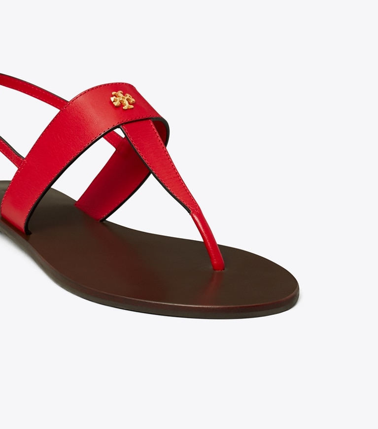 Tory Burch designer sandals Capri Thong Sandal in TORY RED angle