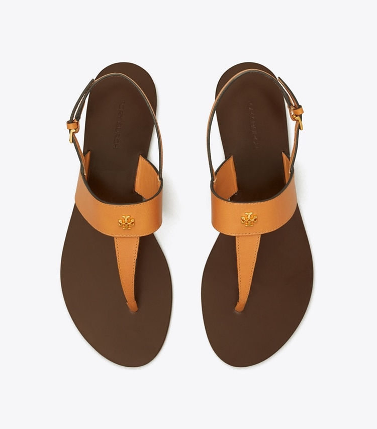 Tory Burch designer sandals Capri Thong Sandal in BRANDY overhead