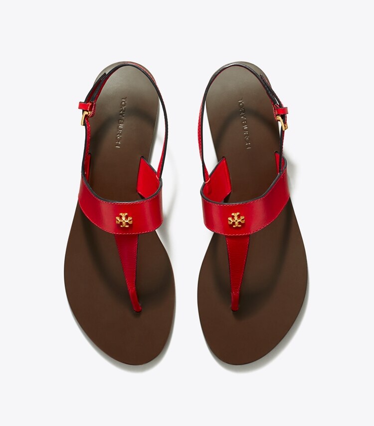 Tory Burch designer sandals Capri Thong Sandal in TORY RED overhead