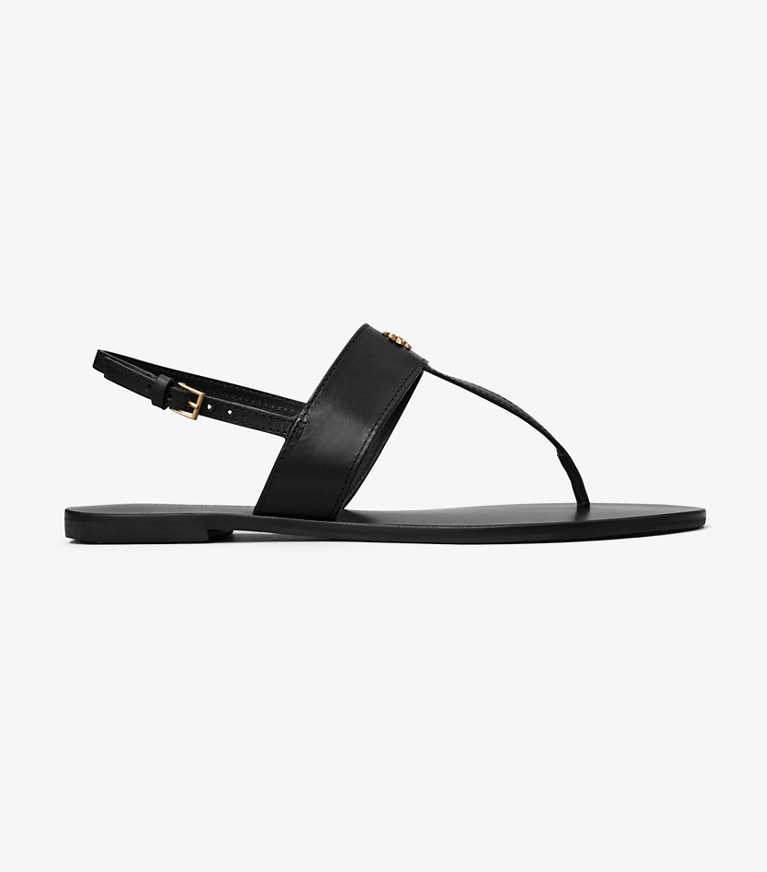Tory Burch designer sandals Capri Thong Sandal in PERFECT BLACK angle